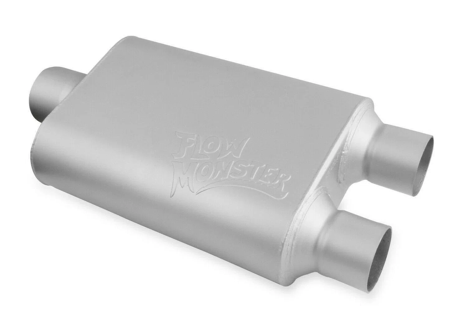 Flowmonster 2-Chamber Muffler 430402-FM 3.00 Center Inlet _ 2.50 Dual Outlet